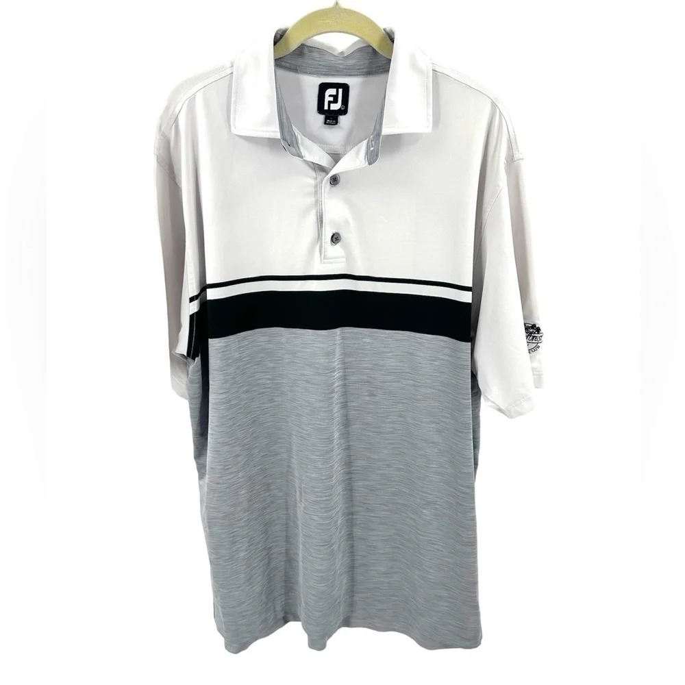 Footjoy Polo Shirt Mens L Lake Forest Country Club Golf Performance Stretch